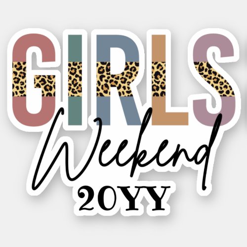 Girls Weekend Cheetah Print Girls trip Custom Sticker