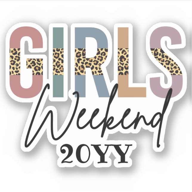 Girls Weekend Cheetah Print Girls trip Custom Sticker (Front)