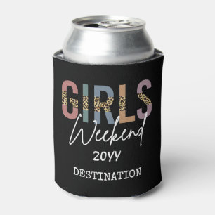 Girls Weekend Cheetah Print Girls trip getaway Can Cooler
