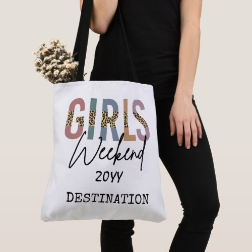 Girls Weekend Cheetah Print Girls trip getaway Tote Bag