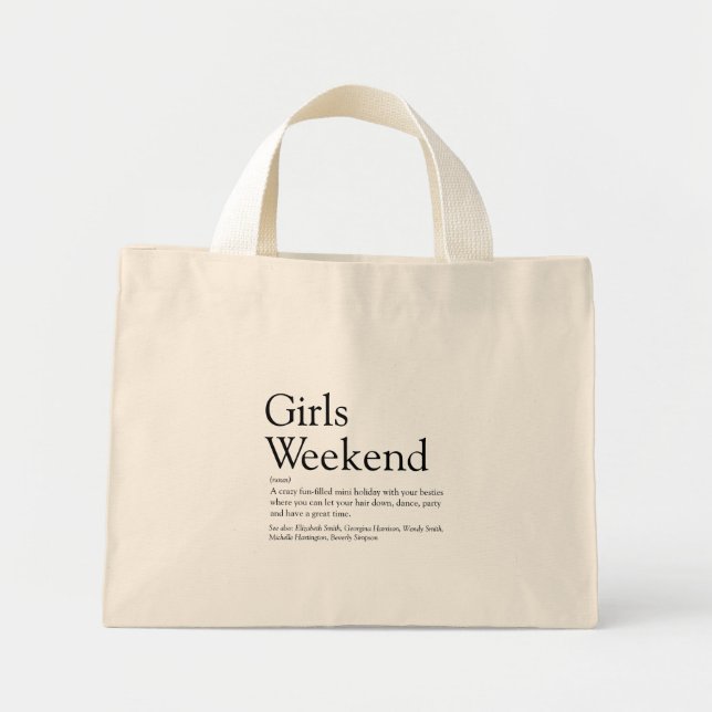 Girls Weekend Fun Definition Modern Mini Tote Bag (Front)