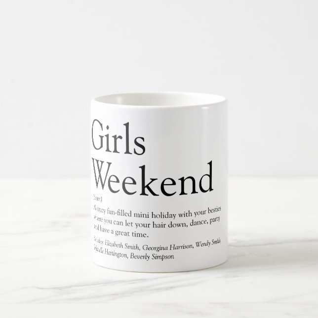 Girls Weekend Fun Personalized Definition Coffee Mug (Center)