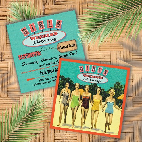 Girls Weekend Getaway Beach Invitations