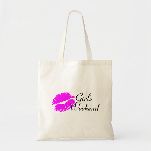 Girls Weekend Kiss Blk Tote Bag