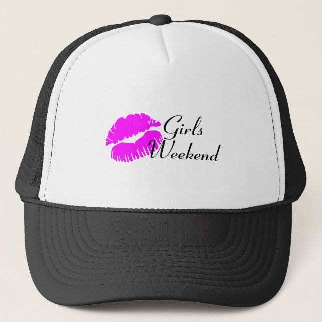 Girls Weekend (Kiss Blk) Trucker Hat (Front)