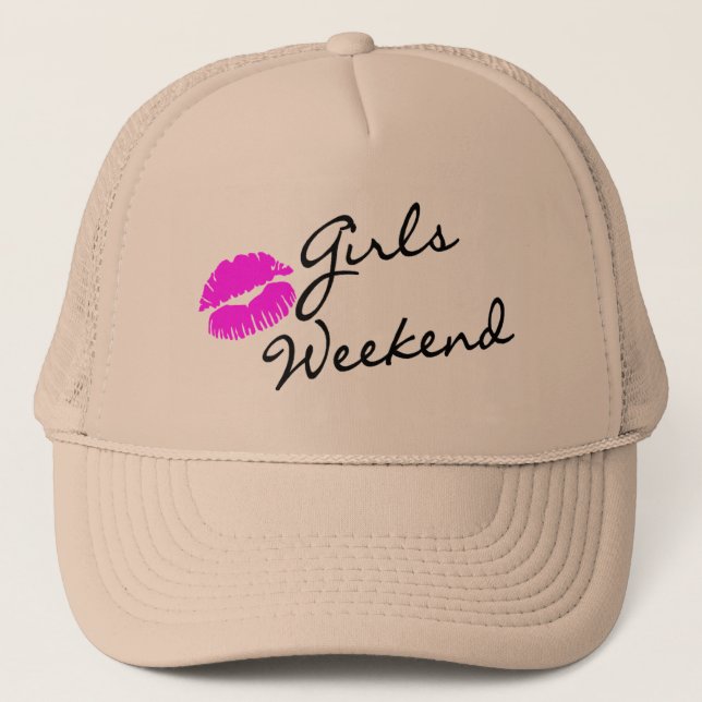 Girls Weekend (Kiss Blk) Trucker Hat (Front)