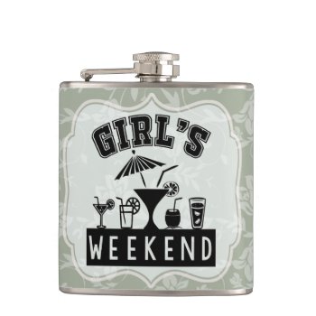 Girls Weekend Ladies Party Customize To Any Color Flask by MaeHemm at Zazzle