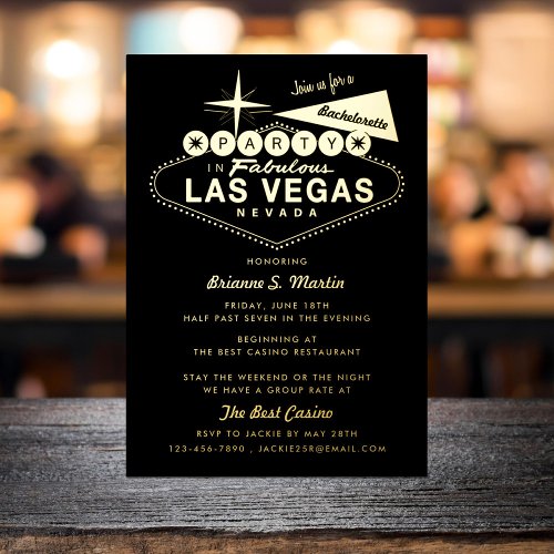 Girls Weekend Las Vegas Bachelorette Party Foil Invitation