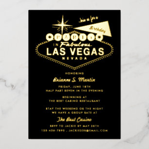 Girl's Weekend Las Vegas Birthday Party Foil Invit Invitation