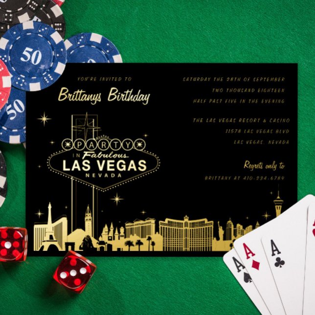 Girl's Weekend Las Vegas Birthday Party Foil Invitation (Creator Uploaded)