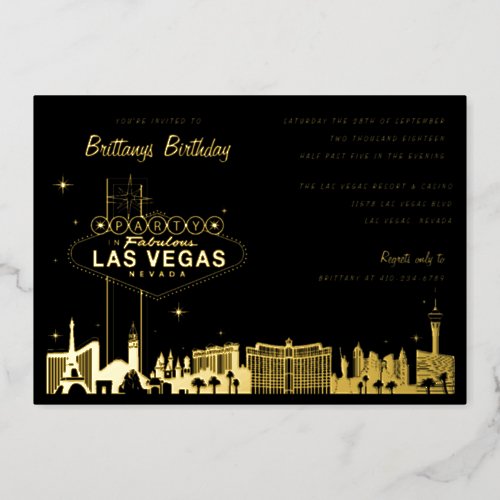 Girls Weekend Las Vegas Birthday Party Foil Invitation