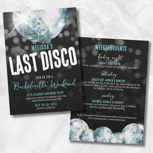 Girls Weekend Last Disco Bachelorette Invitation