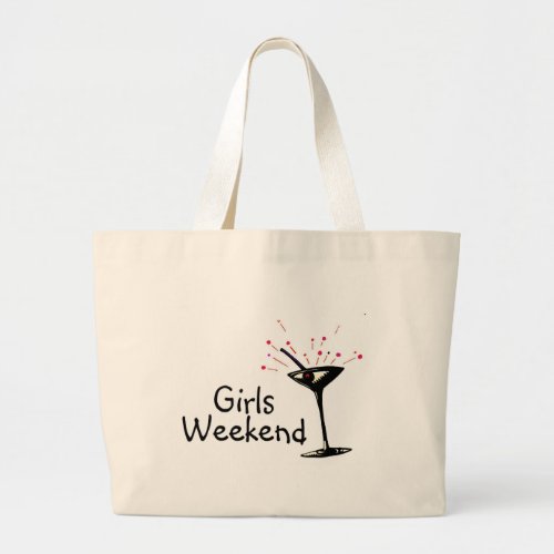 Girls Weekend Martini 1 Large Tote Bag