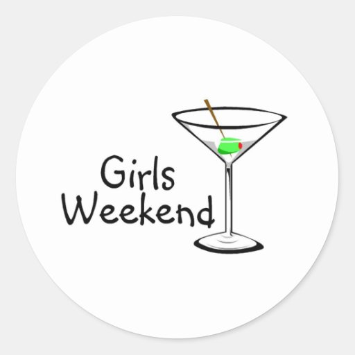 Girls Weekend Martini Round Stickers