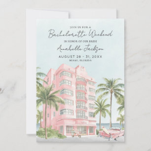 Girls Weekend Miami Beach Bachelorette Party Invitation