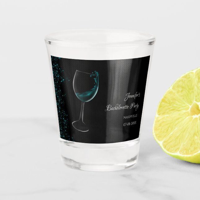 Girls weekend mocktail bachelorette party blue shot glass (Front)
