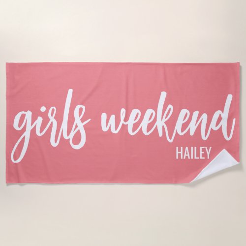 Girls Weekend Monogram Beach Towel