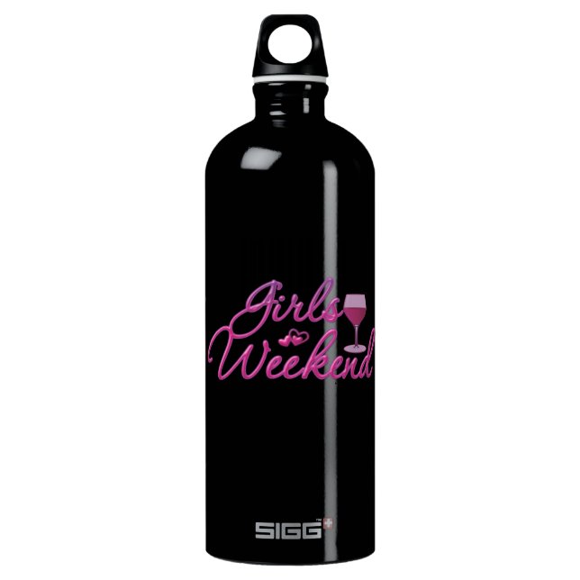 girls weekend night out party bridal wedding fun aluminum water bottle (Front)