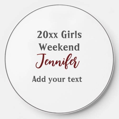 Girls weekend party add name text city simple mini wireless charger 