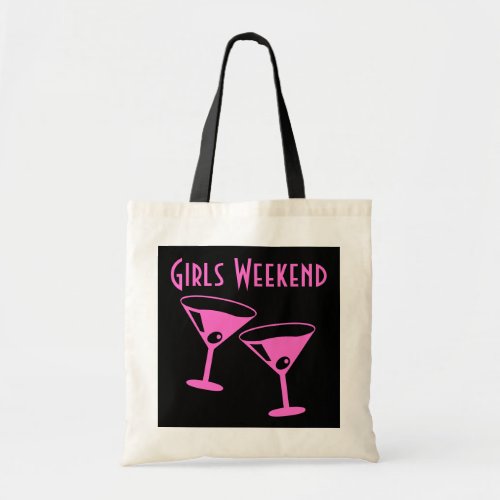 Girls weekend party bag with pink cocktail glasses