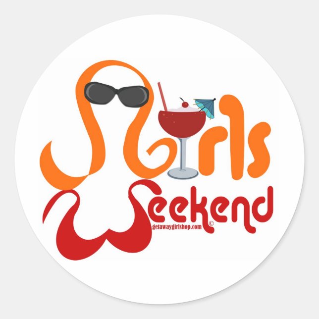 Girls Weekend Party Classic Round Sticker (Front)