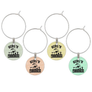 Girl's Weekend Pastel Hue Party Wine Glass Charm