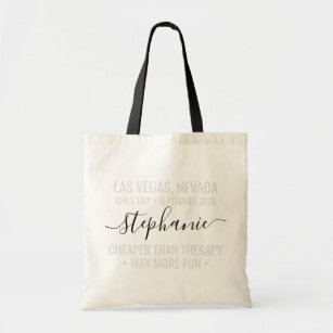 Girls Weekend Personalized Cheaper than Therapy Tote Bag