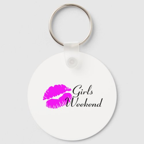 Girls Weekend Pink Lips Keychain