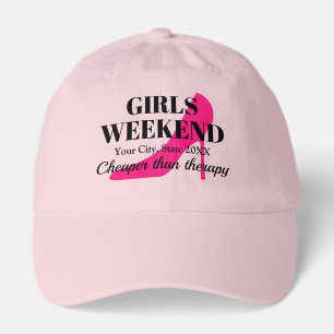 Girls weekend pink stiletto high heel shoe logo hat