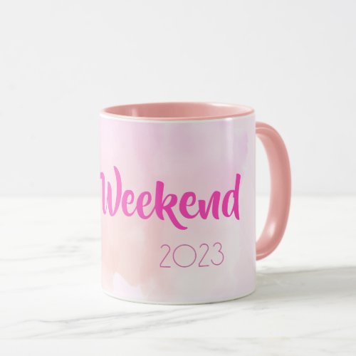 Girls Weekend Pink Watercolour Fun Custom Gift Mug