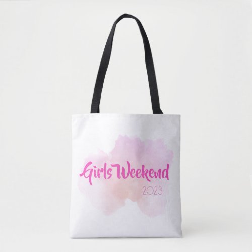 Girls Weekend Pink Watercolour Fun Custom Gift Tot Tote Bag