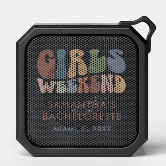 Girls Weekend Retro Bachelorette Party Custom Bluetooth Speaker (Front)