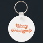 Girls Weekend Retro Modern Bachelorette Party Keychain<br><div class="desc">This keychain accessory makes the perfect favor or gift at your next retro Girls' weekend getaway trip. Features a 70's inspired groovy orange daisy design and a trendy and retro-modern inspired font. Easily customize with your city and state in the personalization option above.</div>