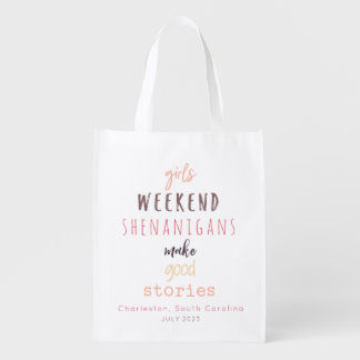 Girls' Weekend Shenanigans Customizable Reusable Grocery Bag