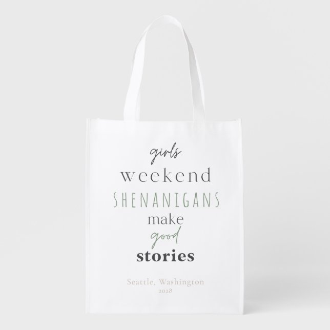 Girls Weekend Shenanigans Reusable Gift Bag (Front)