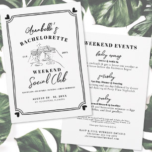 Girls Weekend Social Club Bachelorette Invitation