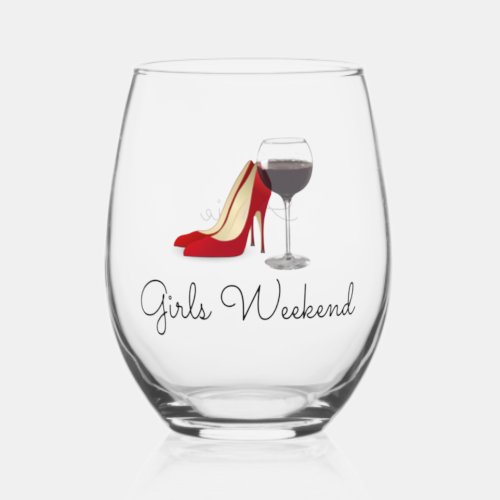 Girls Weekend Stemless Wine Glass