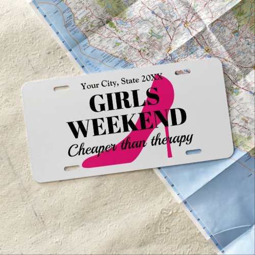 Girls weekend trip custom vanity car license plate