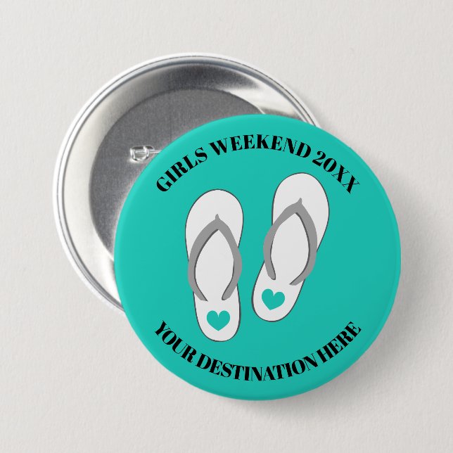 Girls weekend trip getaway cute beach sandals button (Front & Back)