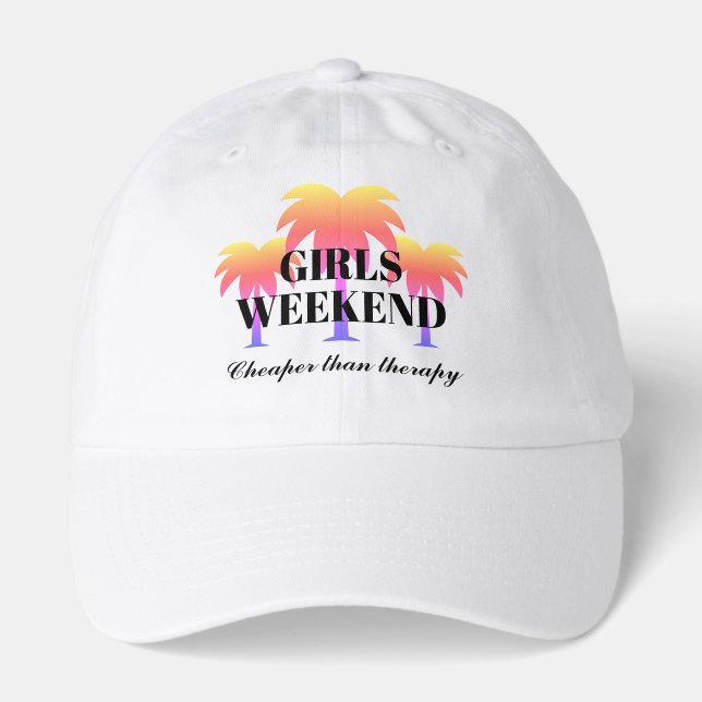 Girls weekend trip hats with custom text (Front)