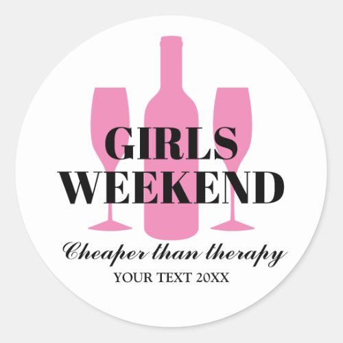 Girls weekend trip wine tasting party classic round sticker