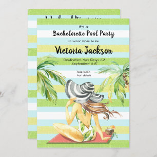 Girls weekend Tropical getaway Pool Party Invitation
