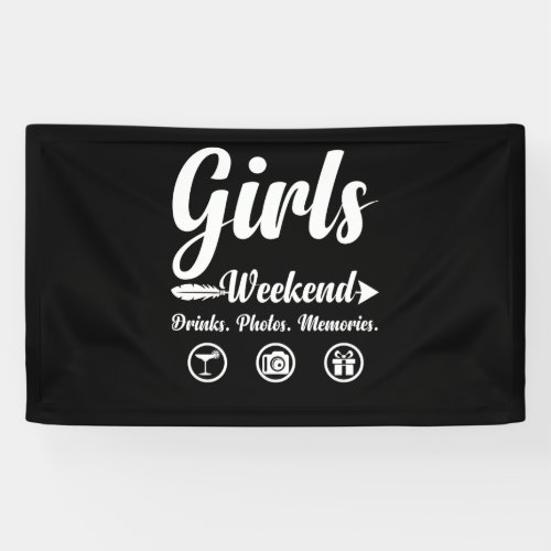 Girls Weekend Vacation Drinks Photos Memories Banner