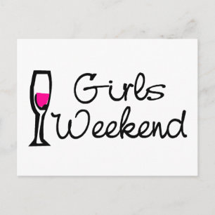 Girls Weekend Wine Postcard