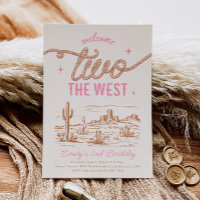 Girl's Western 2nd Birthday Invitation