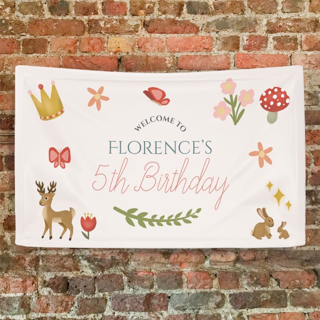 Girls Whimsical Fairytale Girl Birthday Welcome Banner (Creator Uploaded)