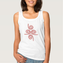 Girls White Tank Top with red design