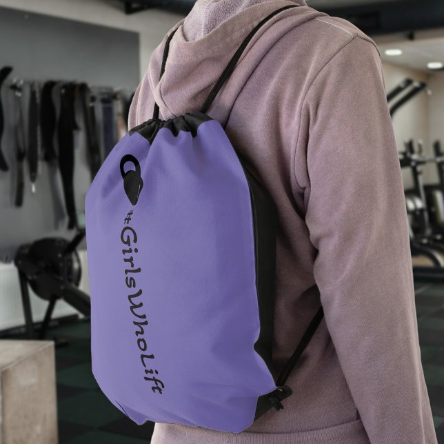 #Girls Who Lift Kettlebell Drawstring Backpack (Creator Uploaded)