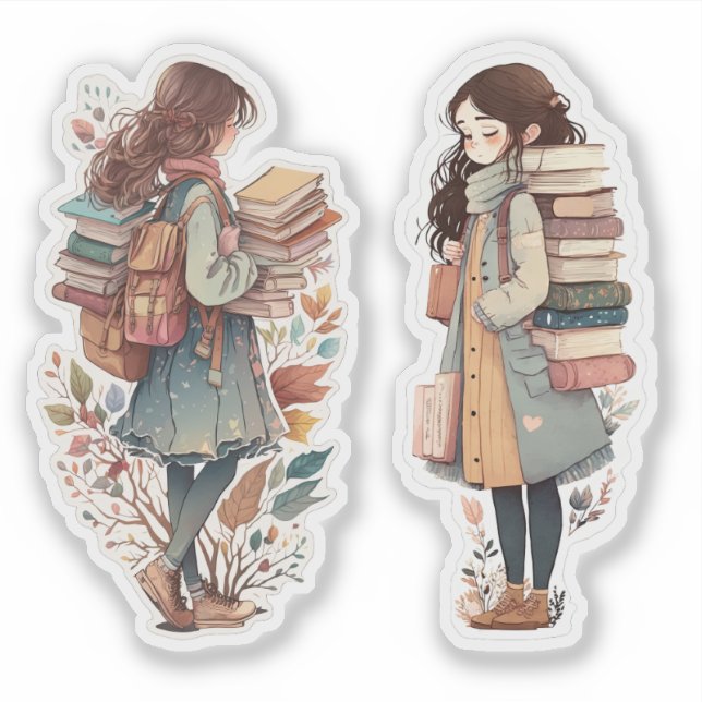 Girls Who Love Books Sticker (Front)