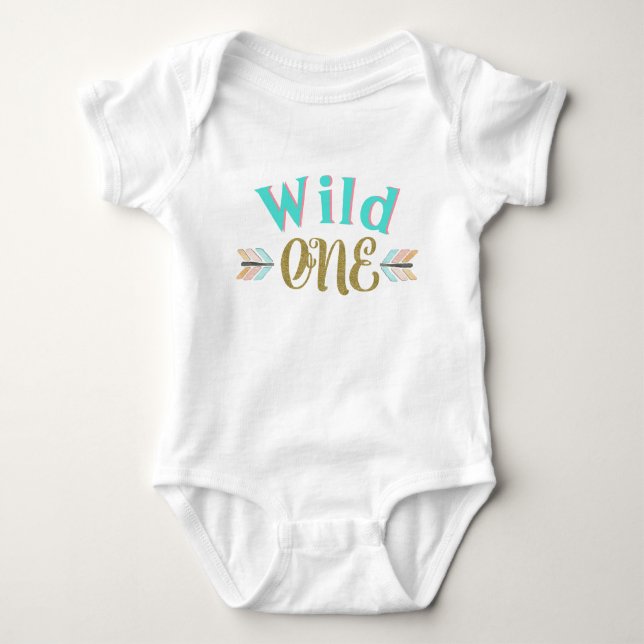 Girls Wild One 1st Birthday Shirts (Front)